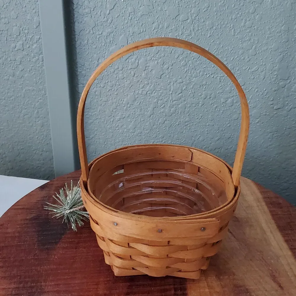 Longaberger 1993 Inaugural Basket Protector & 6 Christmas Holiday Ornaments